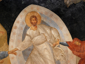 Picture of the fresco of Christ striding through hell