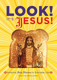 picture showing the book cover which appropriately enough has a picture of jesus superimposed on a piece of toast