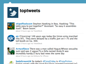 Screen grab of the Ship of Fools joke among the top tweets