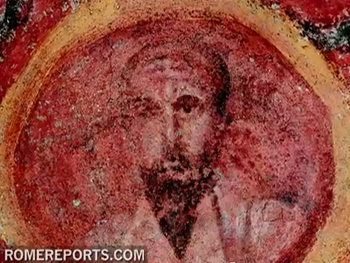 picture showing st paul in the catacomb fresco