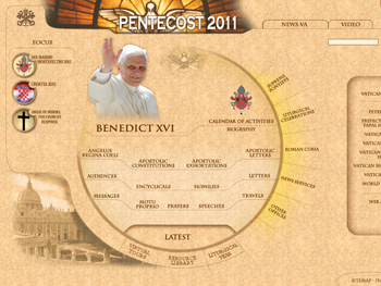 Screen shot of the Vatican homepage