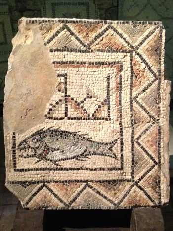 Photo of the 4th century fish mosaic of Poreč