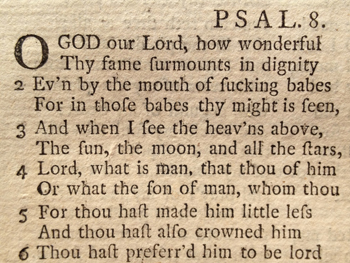 Photo of a page from an 18th century Prayer Book