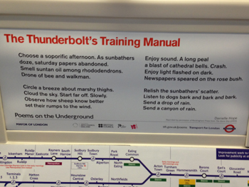 Photo of poem on the underground